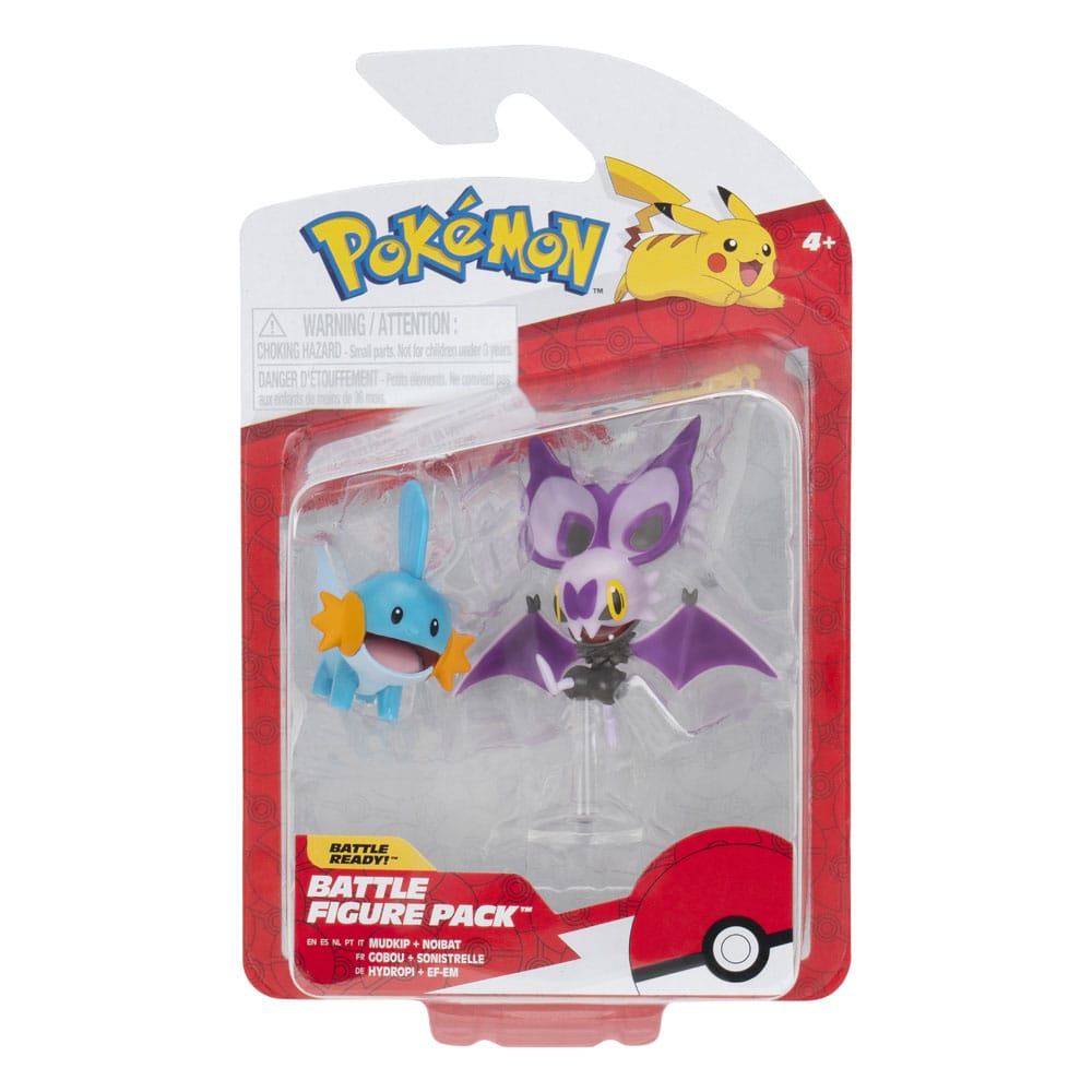 Pokémon pack 2 figurines Mudkip & Noibat with Stand 8 cm