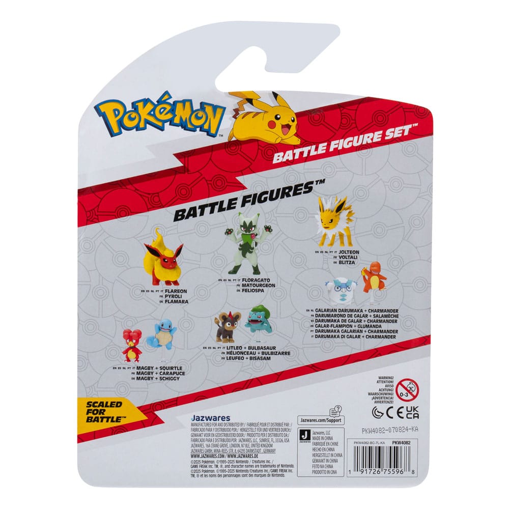 Pokémon pack 3 figurines First Partner Battle Figure Set Magby, Pikachu & Fantominus