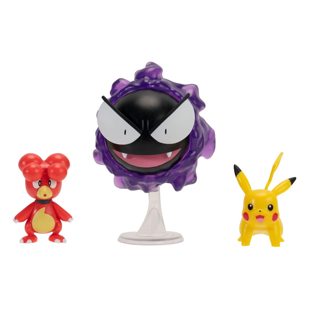 Pokémon pack 3 figurines First Partner Battle Figure Set Magby, Pikachu & Fantominus
