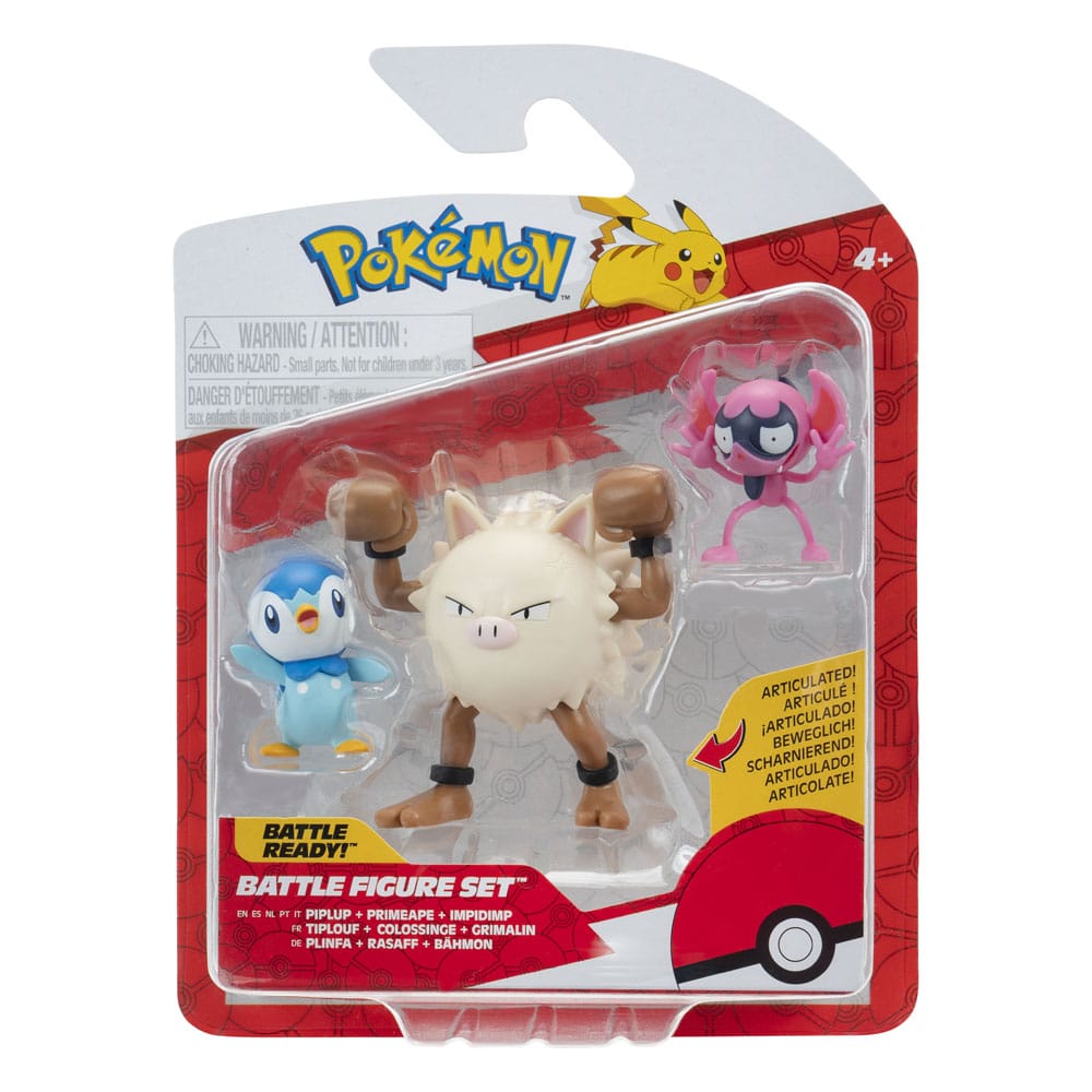 Pokémon pack 3 figurines First Partner Battle Figure Set Grimalin, Tiplouf & Colossinge