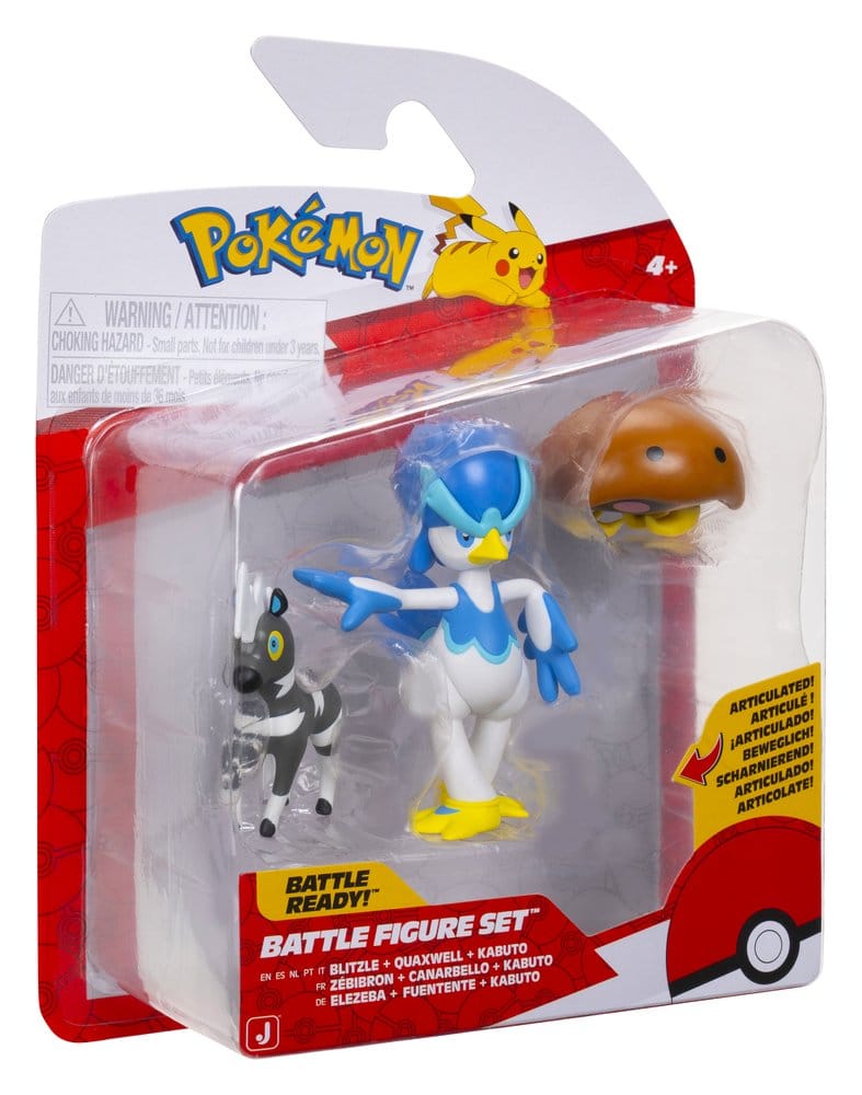 Pokémon Battle Figure figurines 3-Pack Zébibron, Kabuto & Canarbello