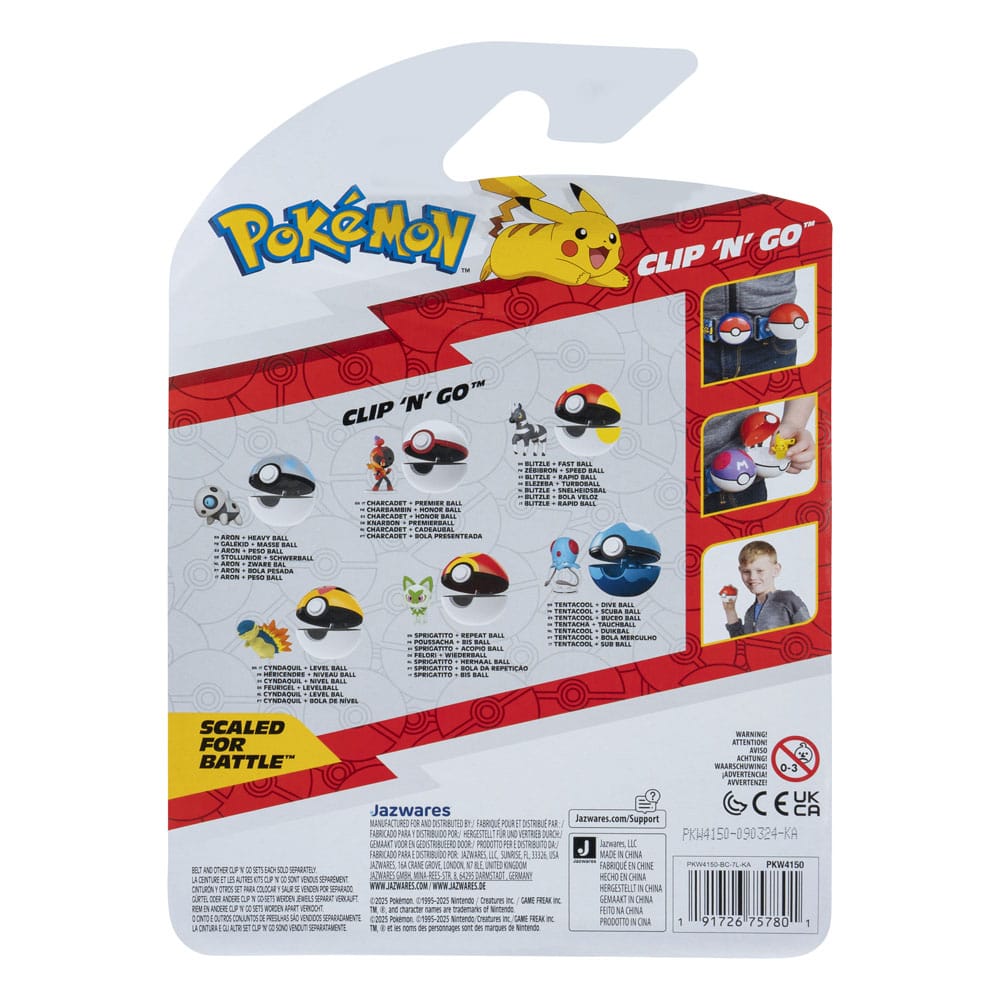 Pokémon Clip'n'Go Poké Balls Zébribon & Speed Ball