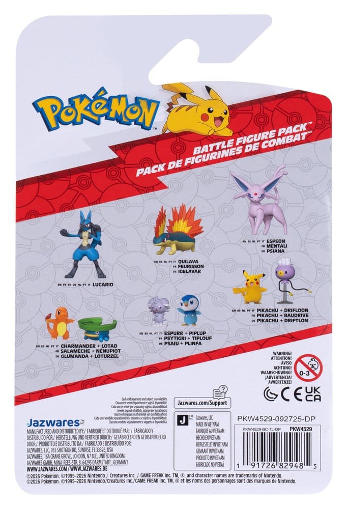 Pokémon Battle Figure figurines 2-Pack Nénupiot & Salamèche