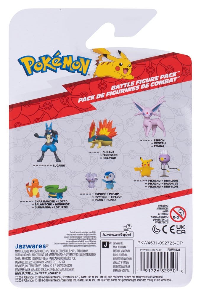 Pokémon Battle Figure figurines 2-Pack Baudrive & Pikachu