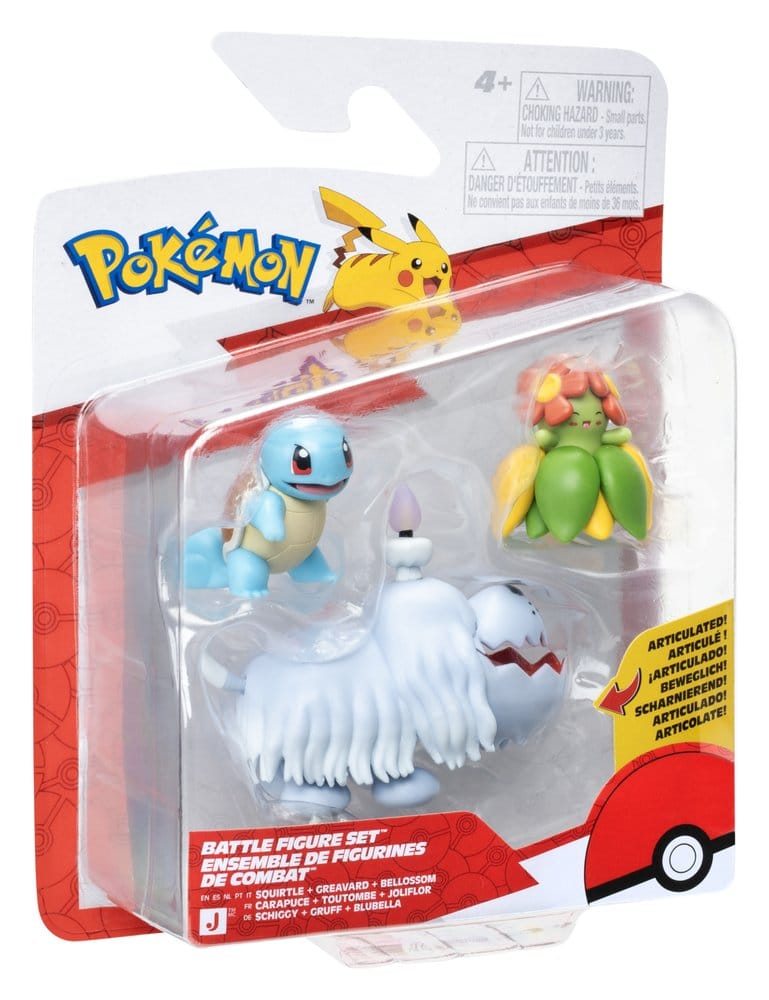 Pokémon Battle Figure figurines 3-Pack Carapuce, Toutombe & Joliflor
