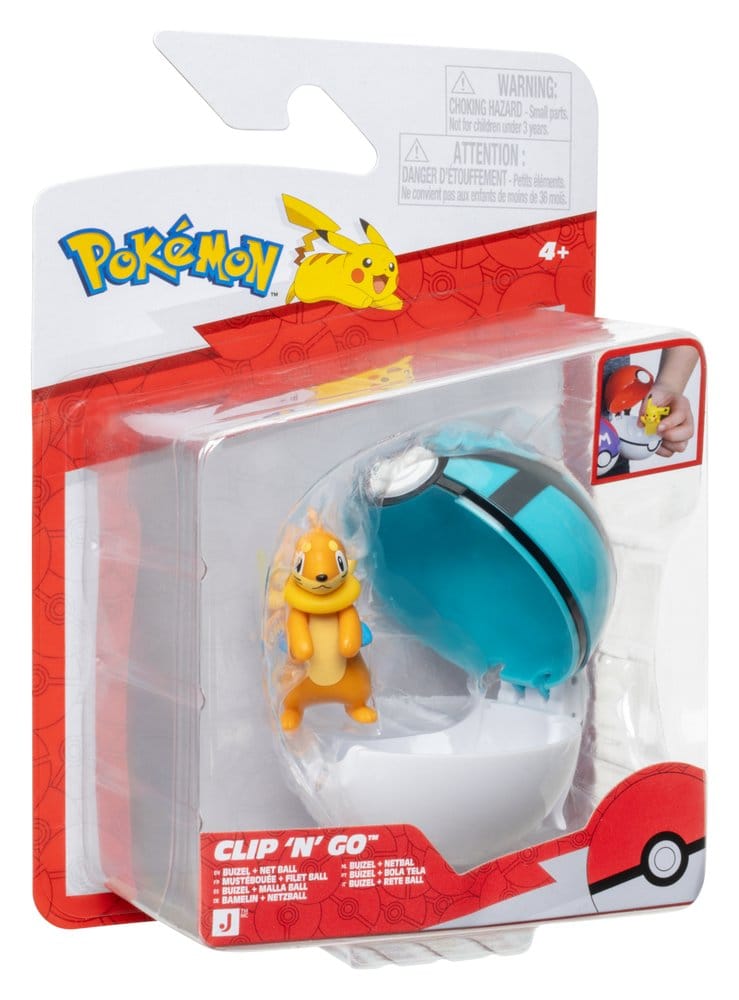 Pokémon Clip 'n' Go figurine d'action Mustébouée & Filet Ball