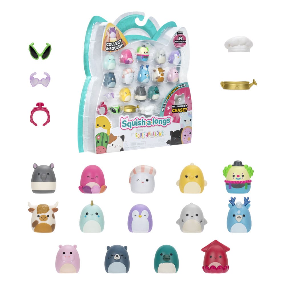 Squishmallows Squish-a-longs Set de14 Minifigurines Series 2 Style 1 2,5 cm