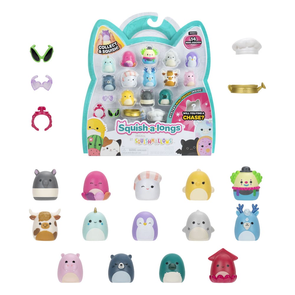 Squishmallows Squish-a-longs Set de14 Minifigurines Series 2 Style 1 2,5 cm