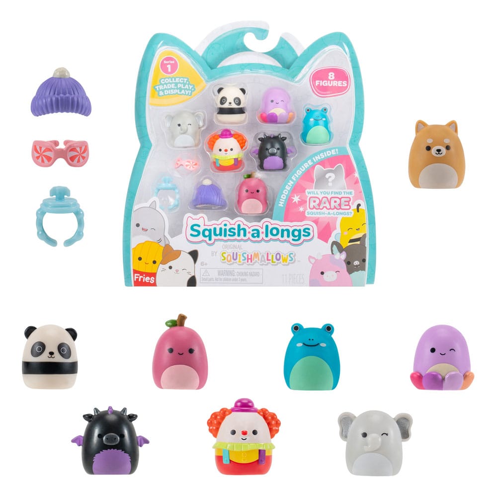 Squishmallow Squish a longs pack 8 mini figurines Style 3 3 cm