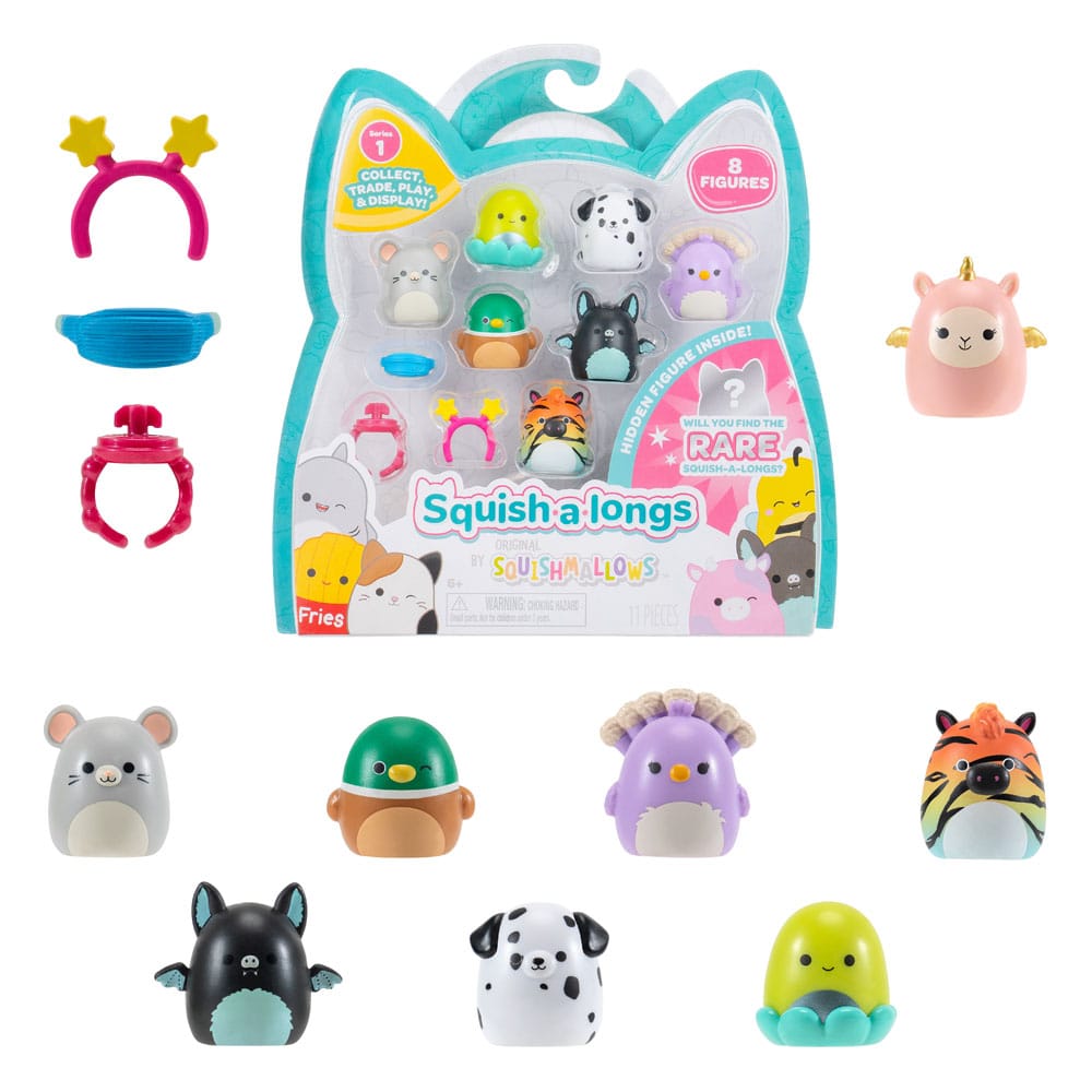 Squishmallow Squish a longs pack 8 mini figurines Style 4 3 cm