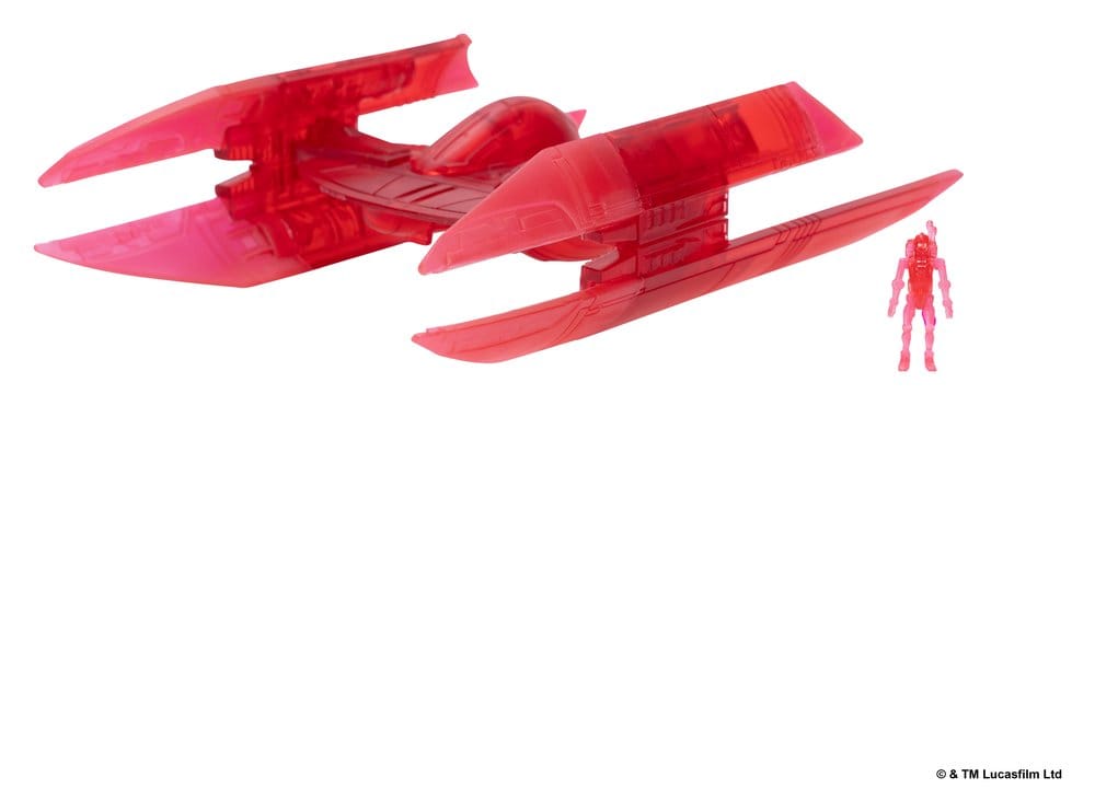 Star Wars Véhicule Moyen & Figurine set Bombardier Hyena (Hologramme Rouge) & Droïde de Combat (Chase)