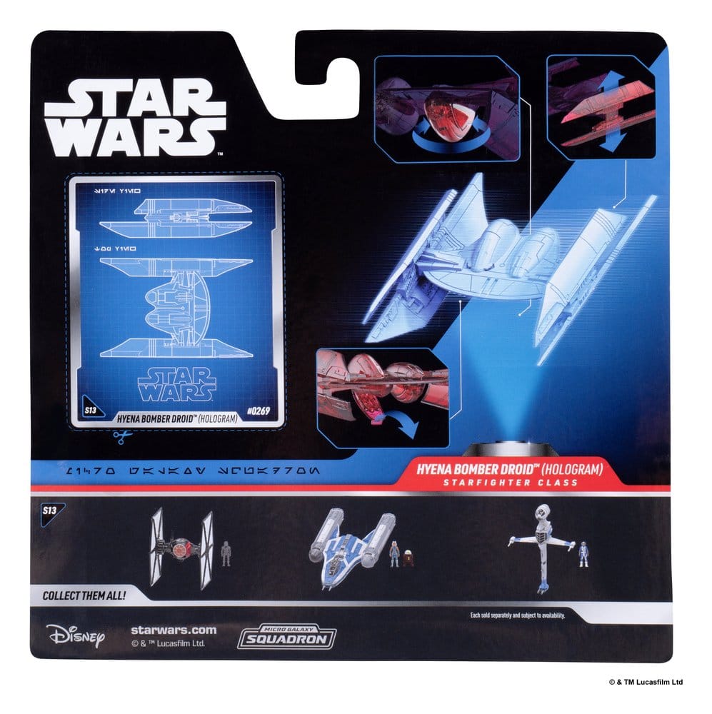 Star Wars Véhicule Moyen & Figurine set Bombardier Hyena (Hologramme Rouge) & Droïde de Combat (Chase)