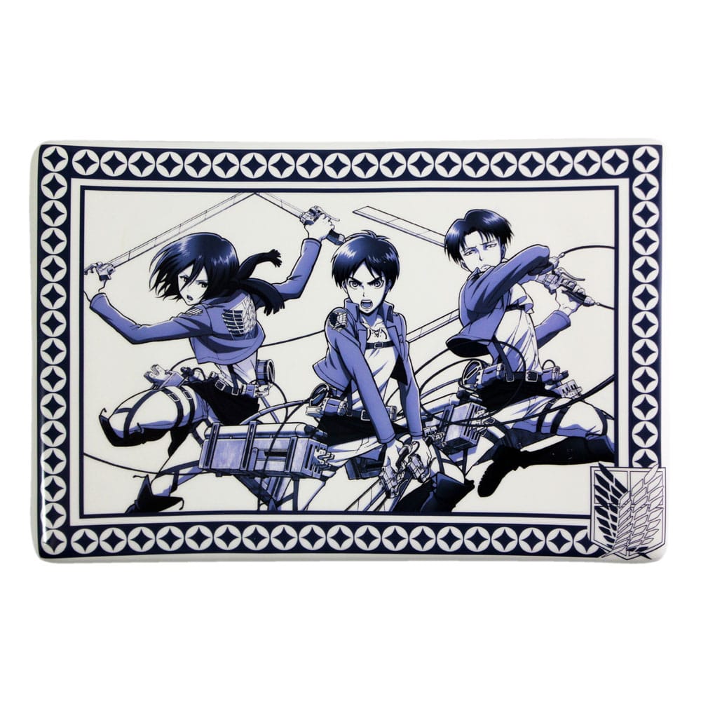Attack on Titan Plaque Sushi et baguettes ensemble en céramique
