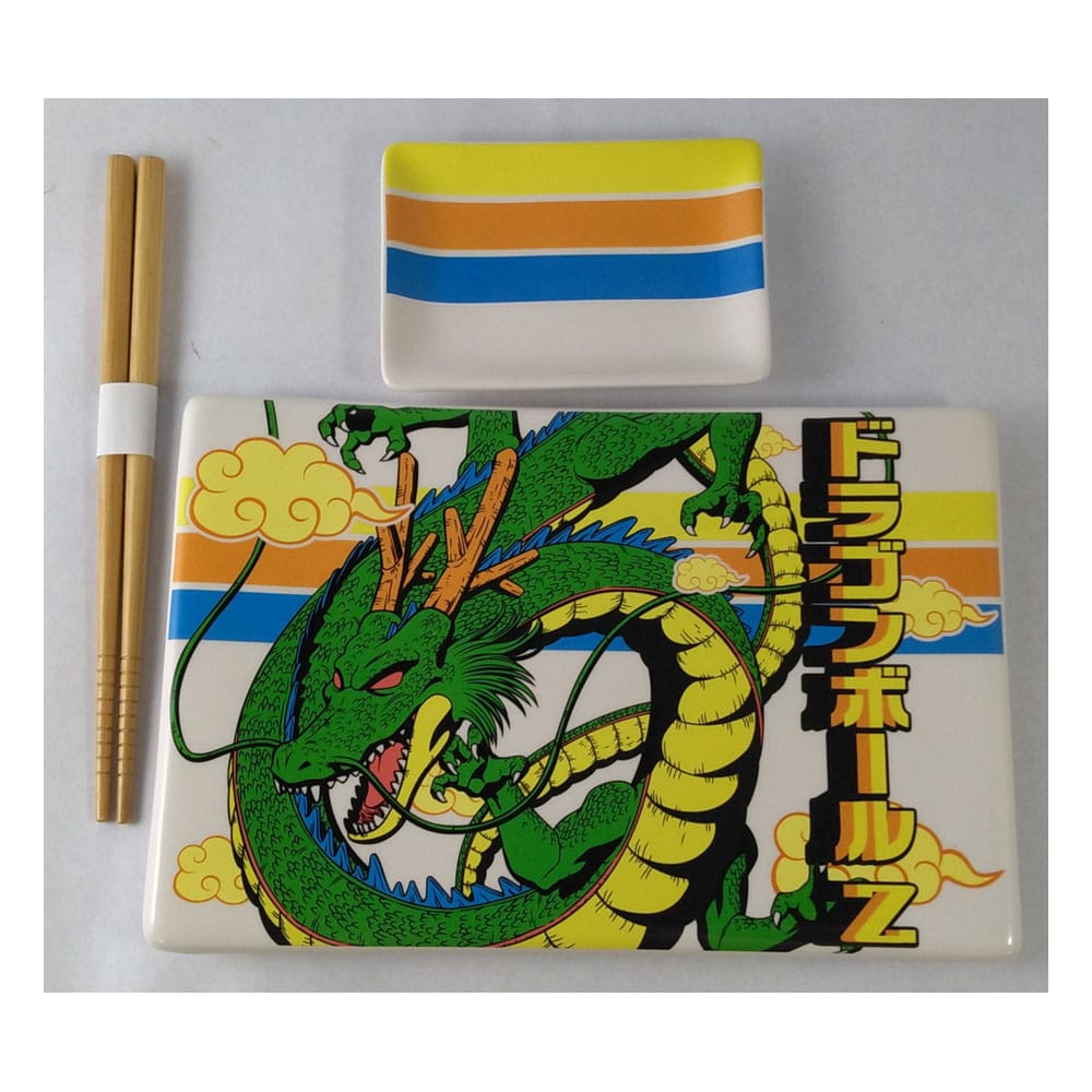 Dragon Ball Z Plaque Sushi et baguettes ensemble en céramique Shenron