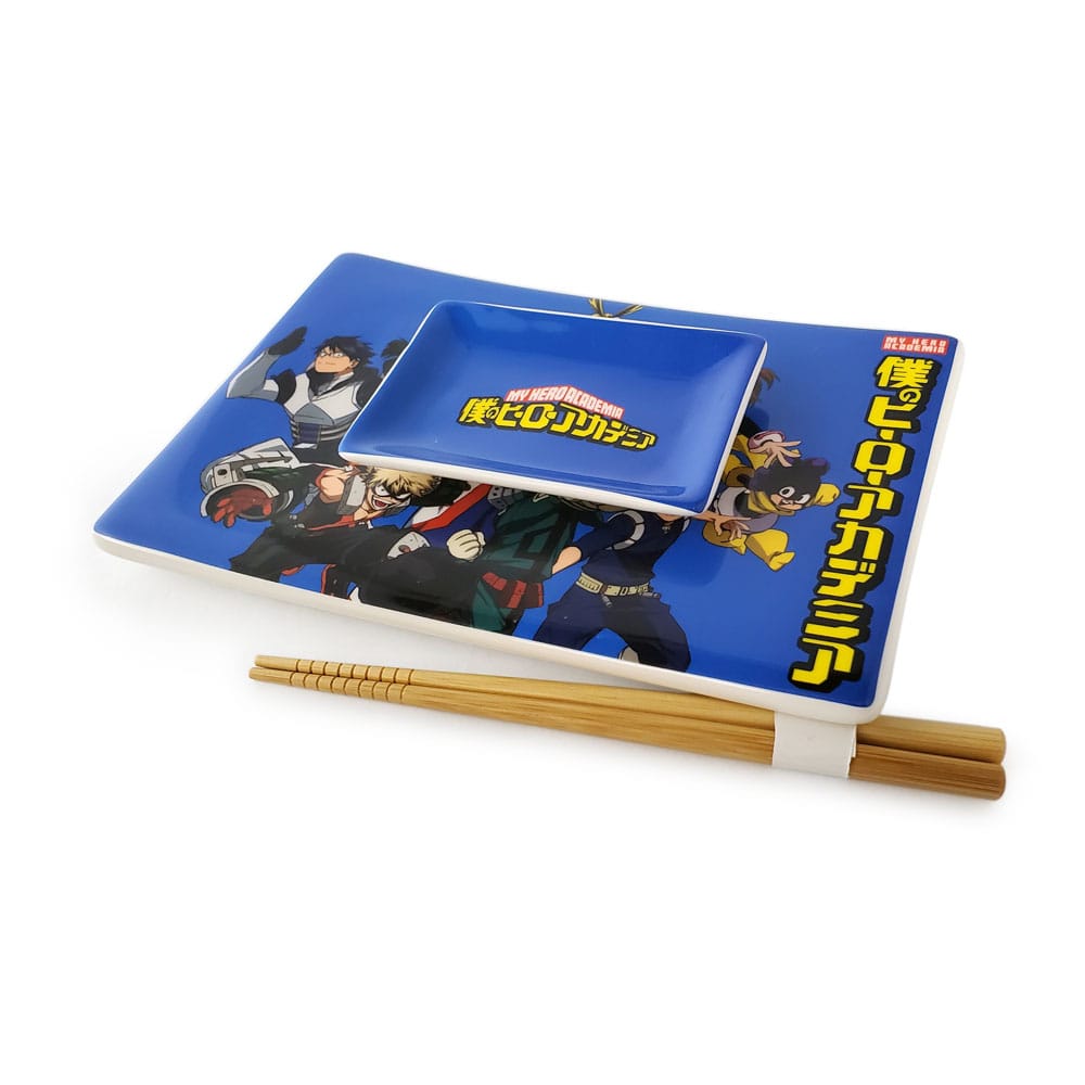 My Hero Academia Plaque Sushi et baguettes ensemble en céramique Classe 1-A