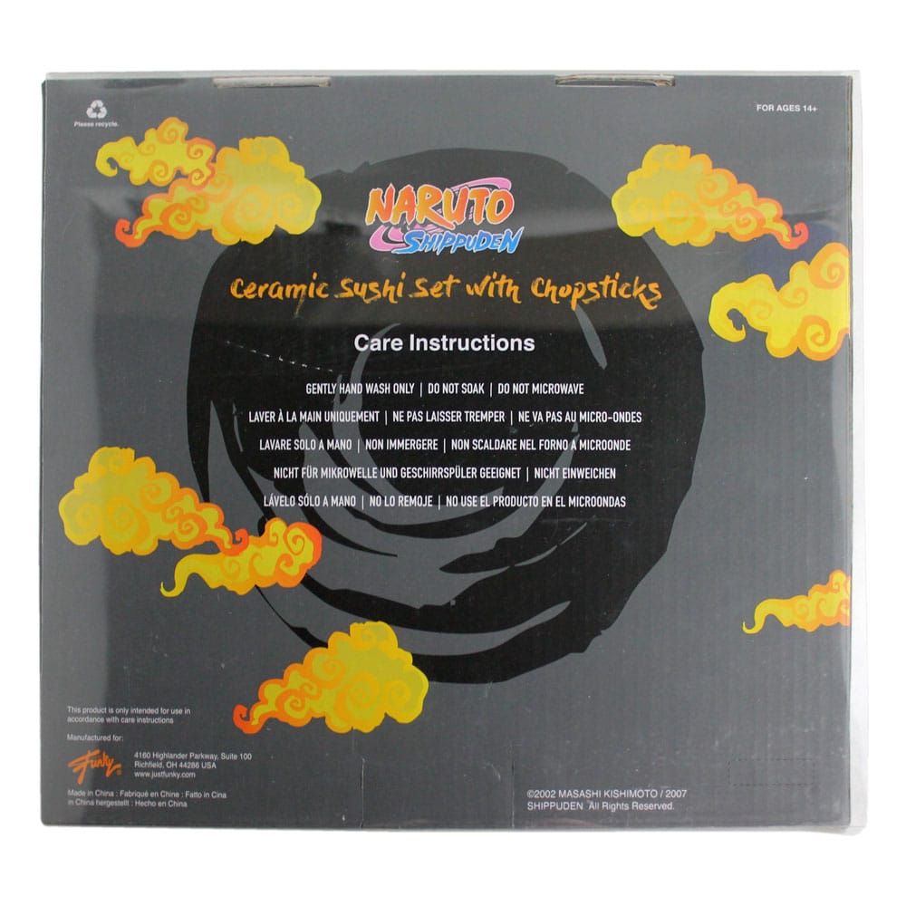 Naruto Shippuden Plaque Sushi et baguettes ensemble en céramique Naruto