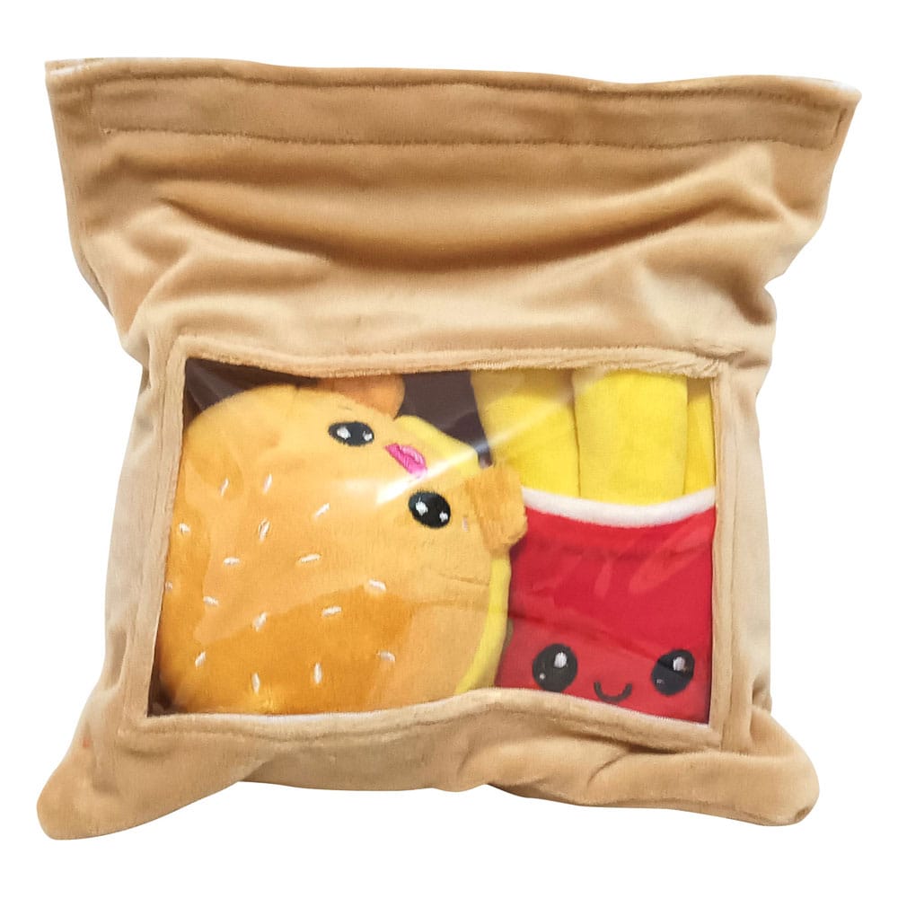 Pack 2 peluches Yummis Together Burger & Fries in Take Away Bag 21 cm