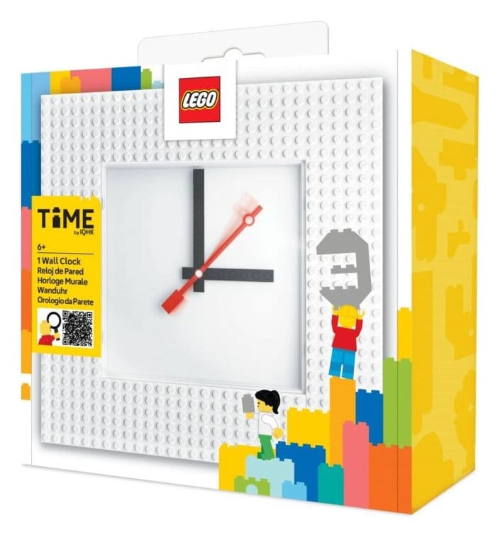 Lego Horloge Murale Time by IQHK Blanche