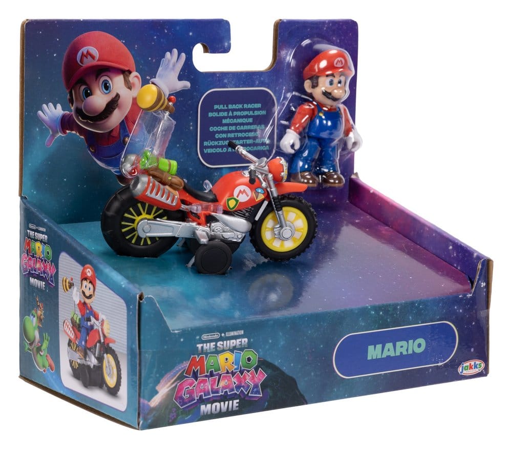 Super Mario Galaxy, le film figurine avec Moto à Rétrofriction Mario 6 cm