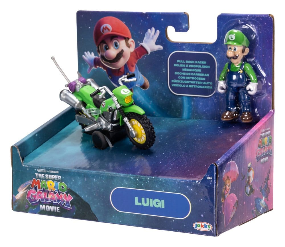 Super Mario Galaxy, le film figurine avec Moto à Rétrofriction Luigi 6 cm