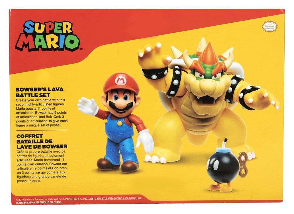 World of Nintendo pack 3 figurines Mario vs. Bowser Lava Battle