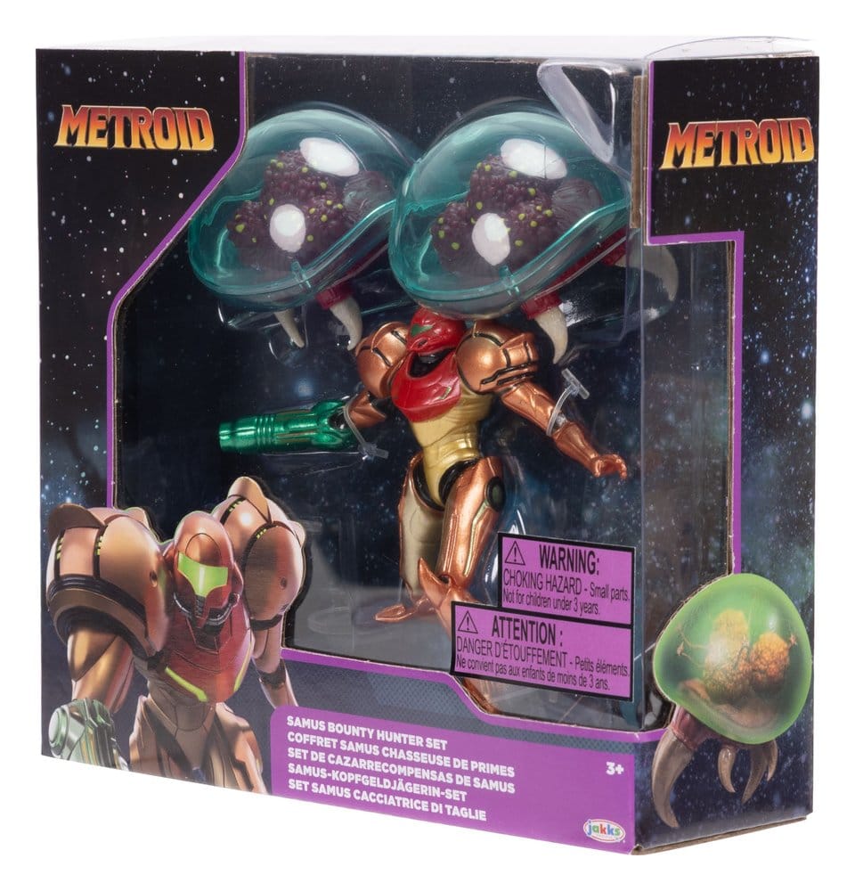World of Nintendo pack 3 figurines Metroid Samus Bounty Hunter 6 cm