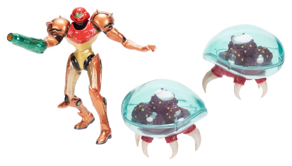 World of Nintendo pack 3 figurines Metroid Samus Bounty Hunter 6 cm