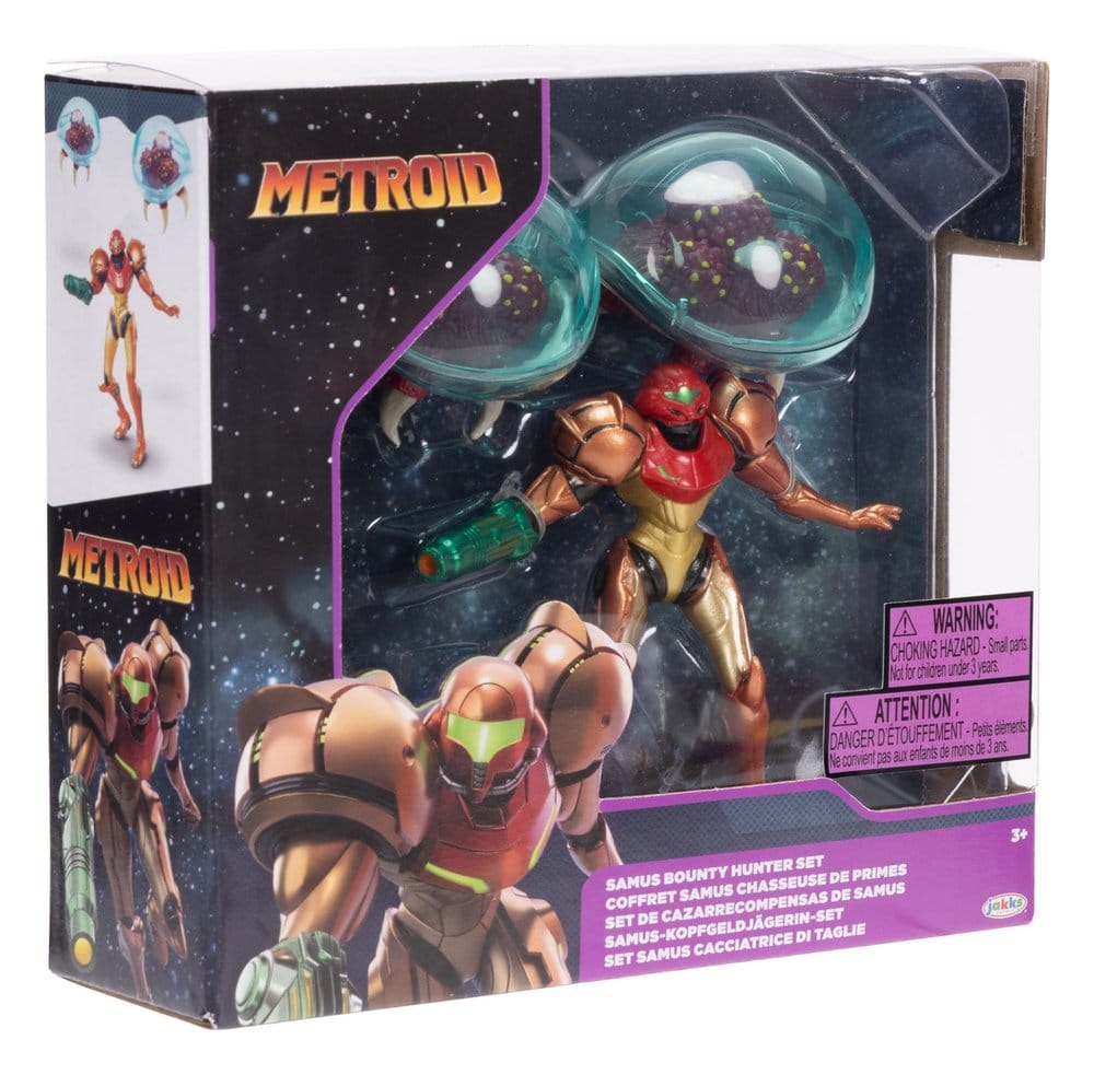 World of Nintendo pack 3 figurines Metroid Samus Bounty Hunter 6 cm