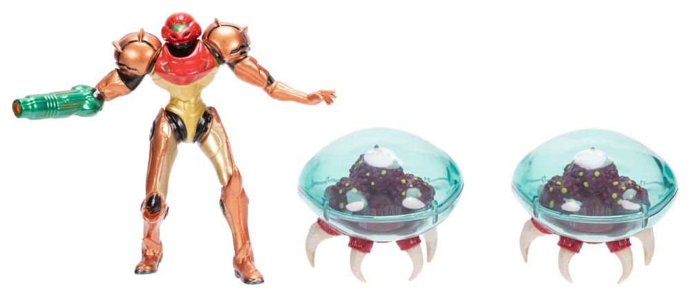 World of Nintendo pack 3 figurines Metroid Samus Bounty Hunter 6 cm