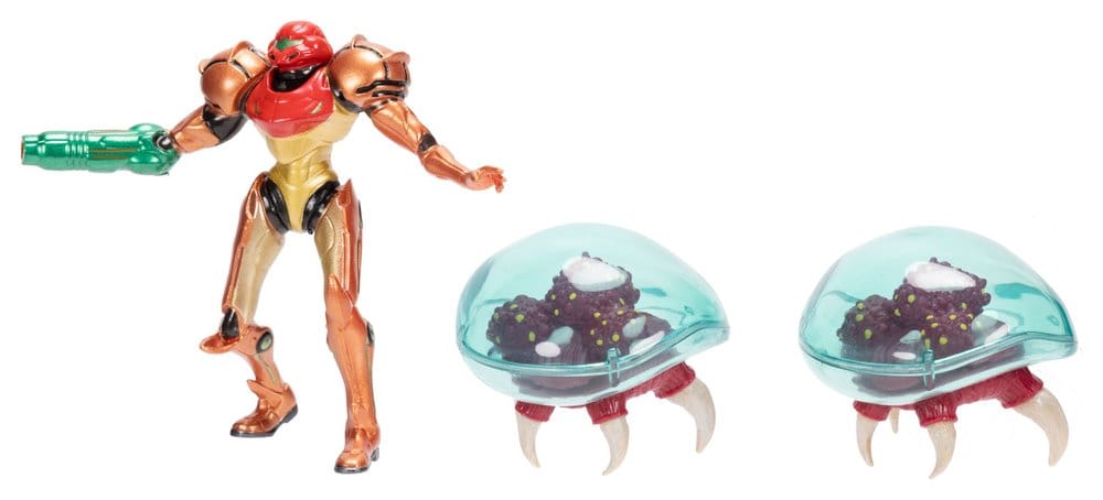 World of Nintendo pack 3 figurines Metroid Samus Bounty Hunter 6 cm