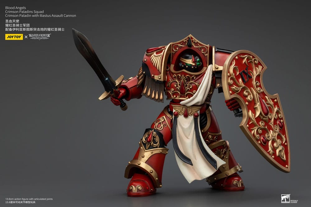 Warhammer The Horus Heresy figurine 1/18 Blood Angels Crimson Paladins Squad Crimson Paladin with Iliastus Assault Cannon 14 cm