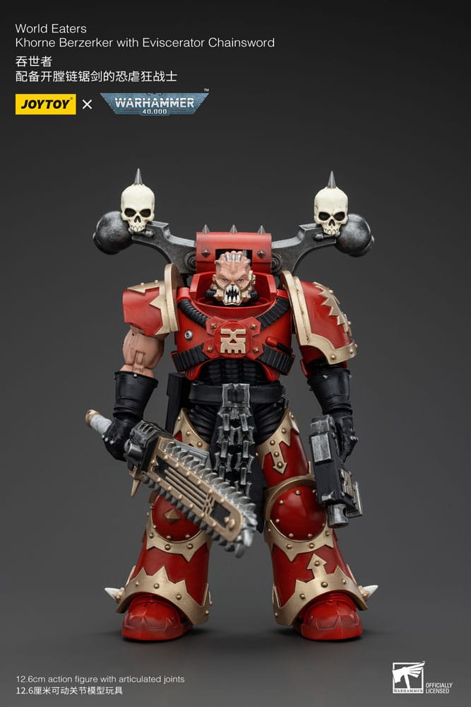 Warhammer 40k figurine 1/18 World Eaters Khorne Berzerker with Eviscerator Chainsword 13 cm