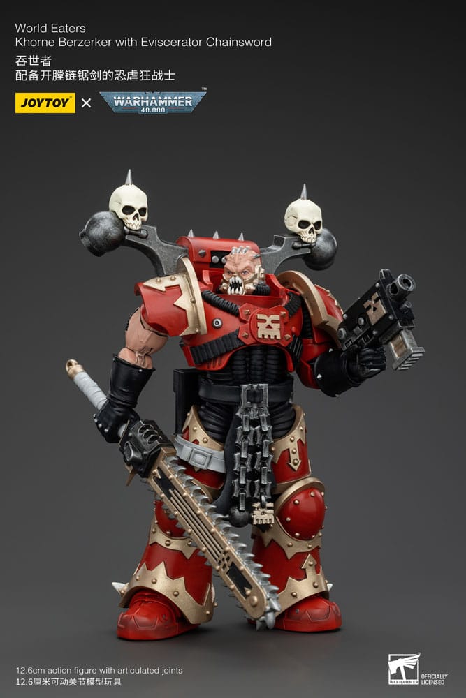 Warhammer 40k figurine 1/18 World Eaters Khorne Berzerker with Eviscerator Chainsword 13 cm