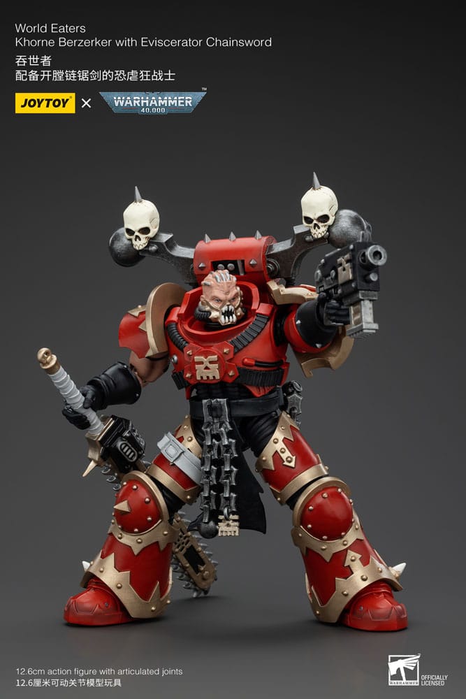 Warhammer 40k figurine 1/18 World Eaters Khorne Berzerker with Eviscerator Chainsword 13 cm