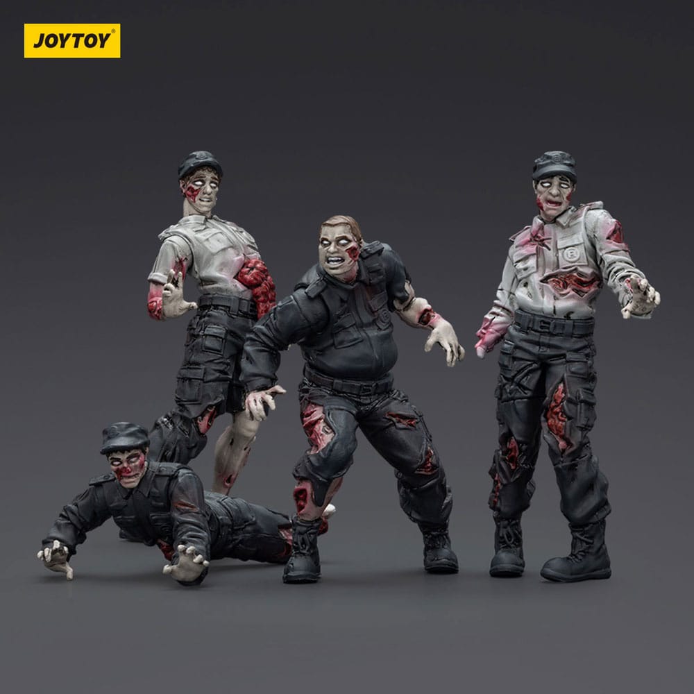 Zombie pack 4 figurines Dark Source Security Guards 8 cm
