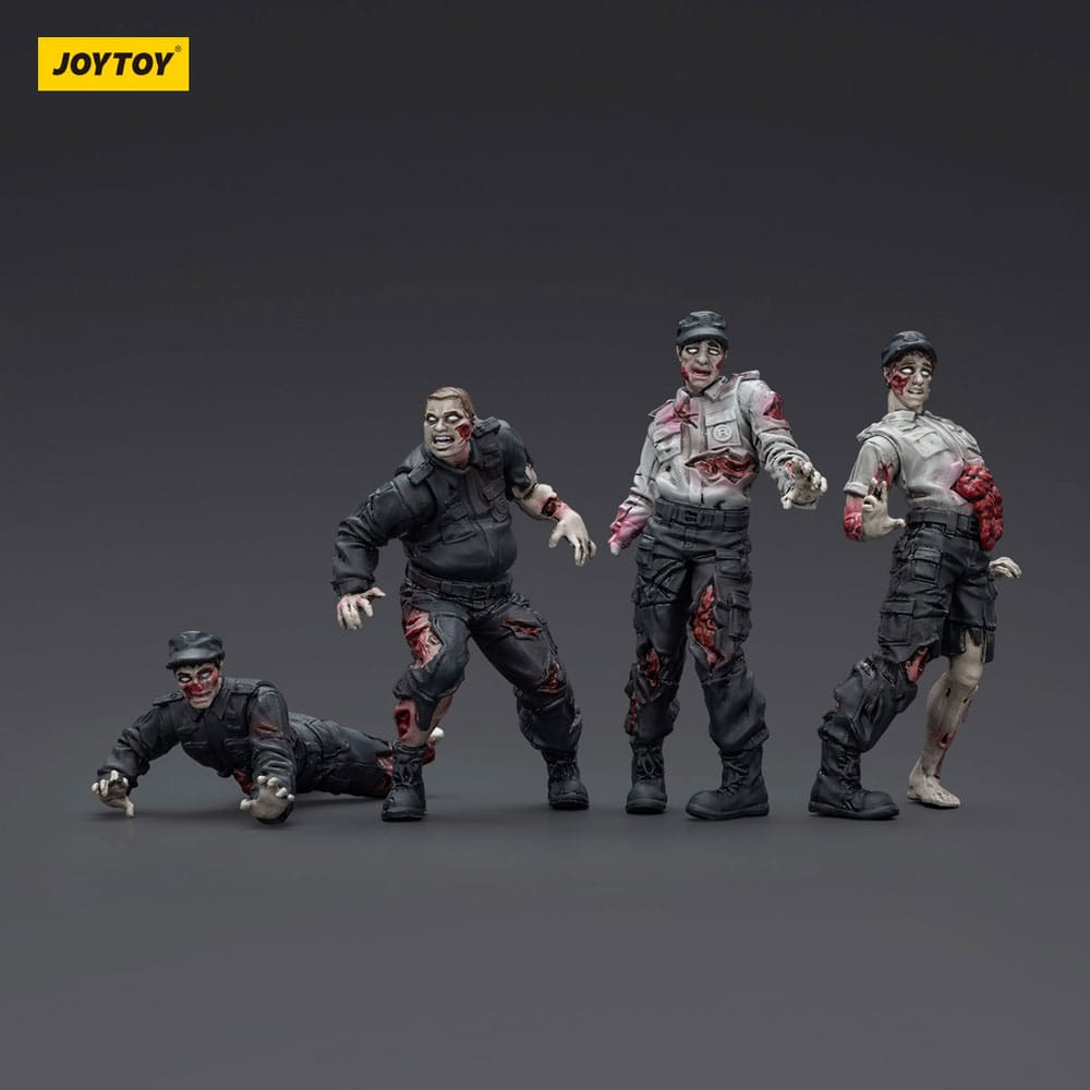 Zombie pack 4 figurines Dark Source Security Guards 8 cm
