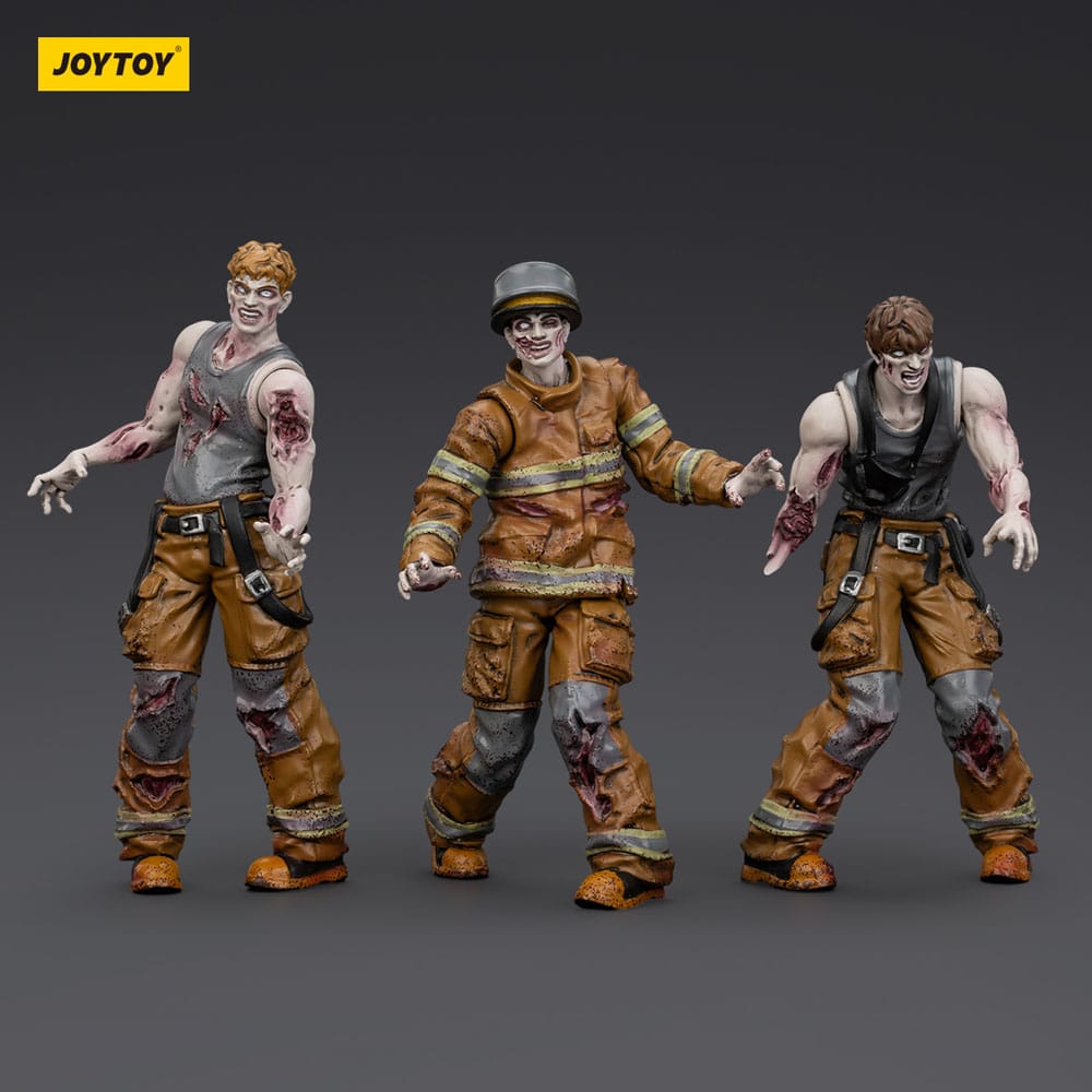 Zombie pack 3 figurines Dark Source Firefighters 8 cm