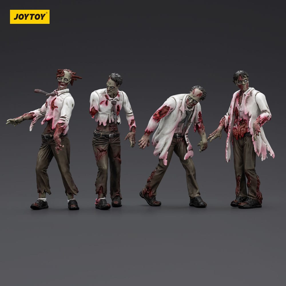 Zombie pack 4 figurines Dark Source Scientists (Male) 8 cm