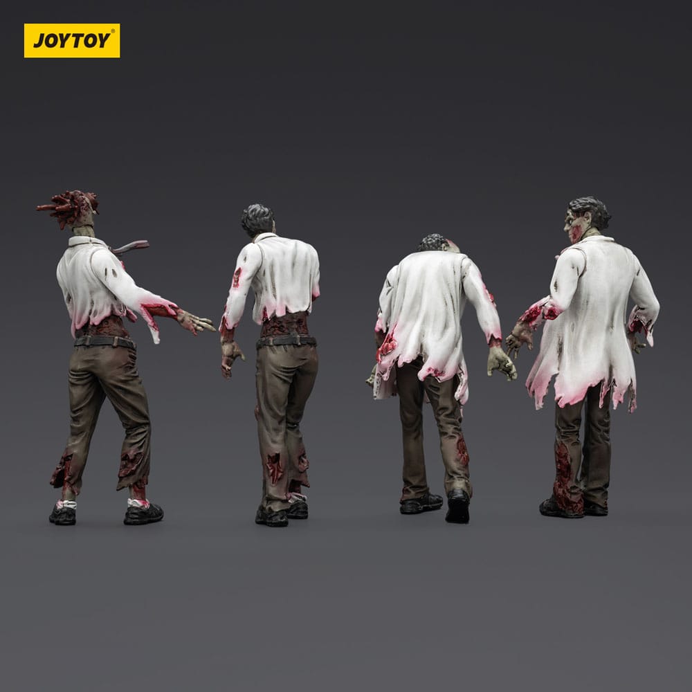 Zombie pack 4 figurines Dark Source Scientists (Male) 8 cm