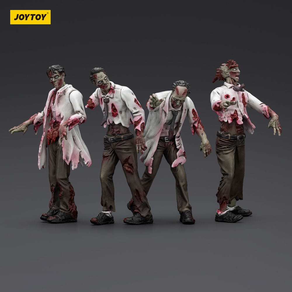 Zombie pack 4 figurines Dark Source Scientists (Male) 8 cm