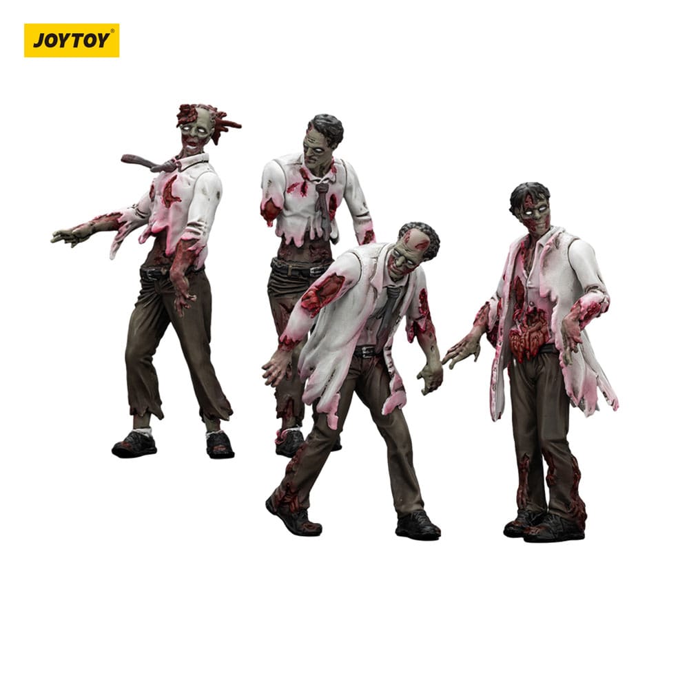 Zombie pack 4 figurines Dark Source Scientists (Male) 8 cm
