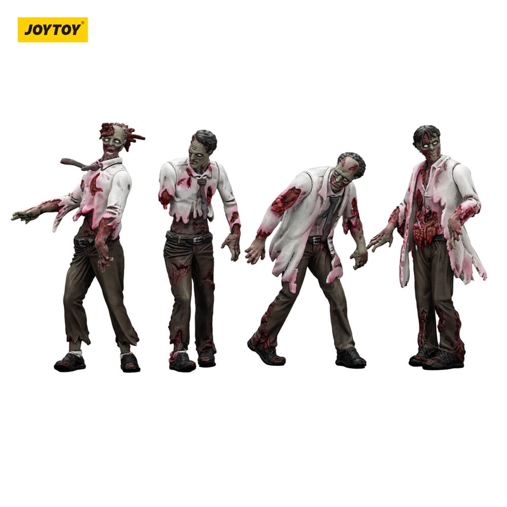 Zombie pack 4 figurines Dark Source Scientists (Male) 8 cm