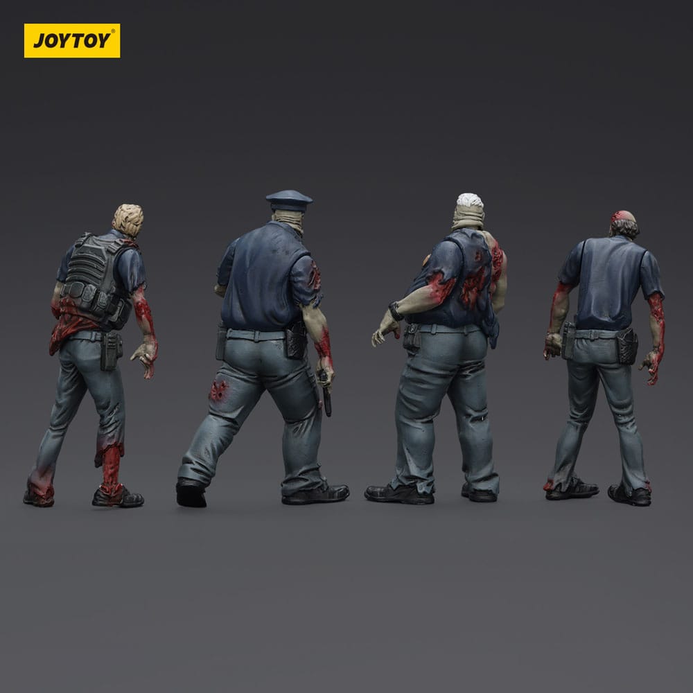 Zombie pack 4 figurines Dark Source Police (Male) 8 cm