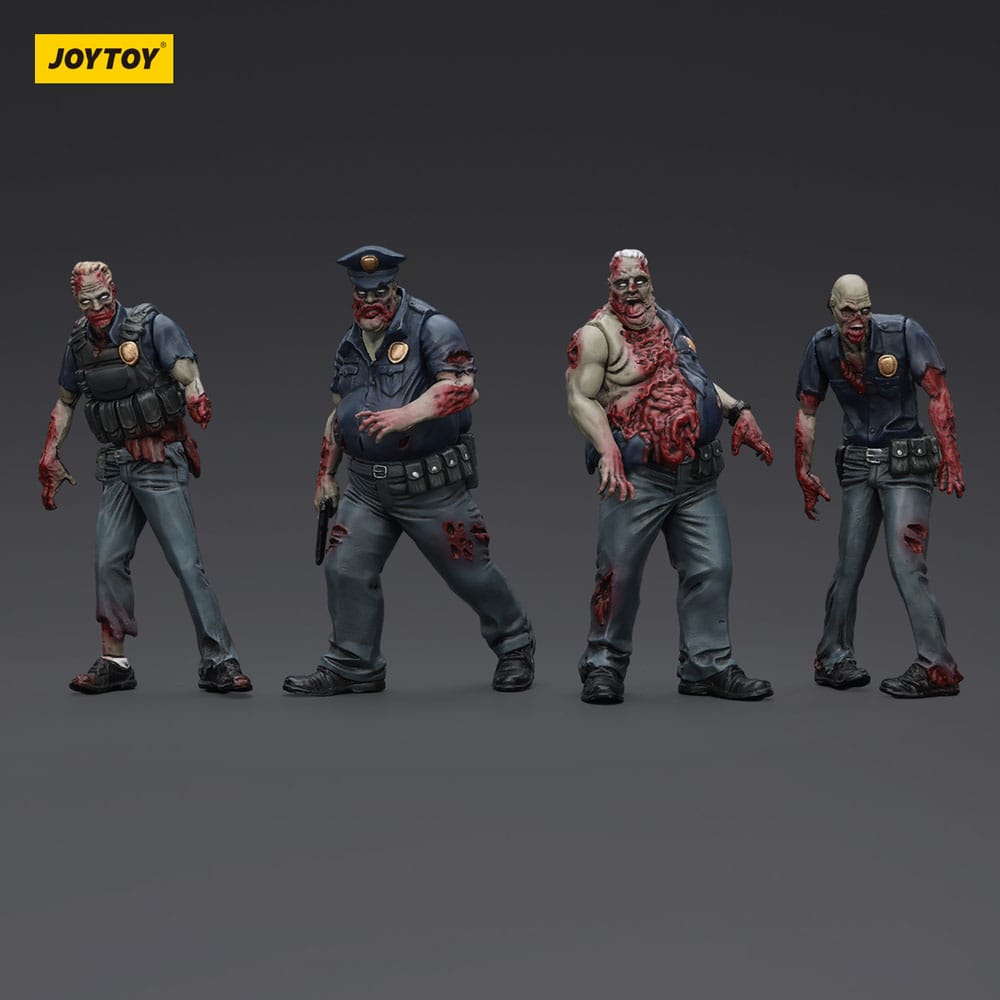 Zombie pack 4 figurines Dark Source Police (Male) 8 cm