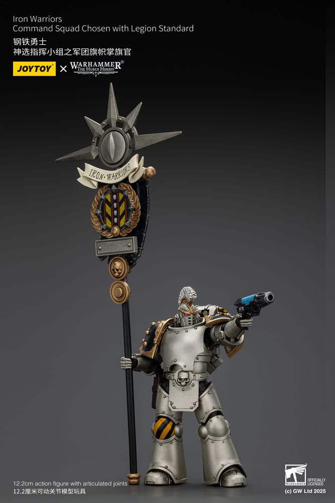 Warhammer The Horus Heresy figurine 1/18 lron Warriors Command Squad Chosen with Legion Standard 12 cm