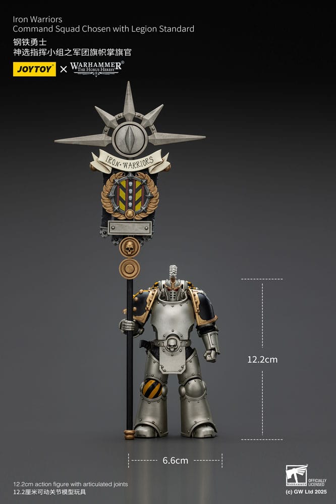 Warhammer The Horus Heresy figurine 1/18 lron Warriors Command Squad Chosen with Legion Standard 12 cm