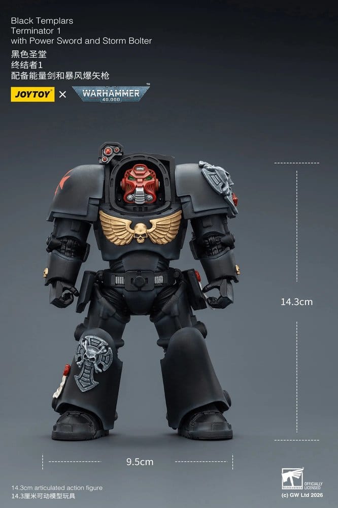 Warhammer 40,000 figurine Black Templars Terminator 1 with Power Sword and Storm Bolter 14 cm