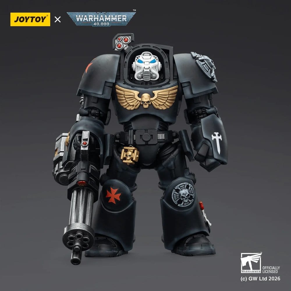 Warhammer 40,000 figurine Black Templars Terminator 3 with Power Fist and Assault Cannon 14 cm