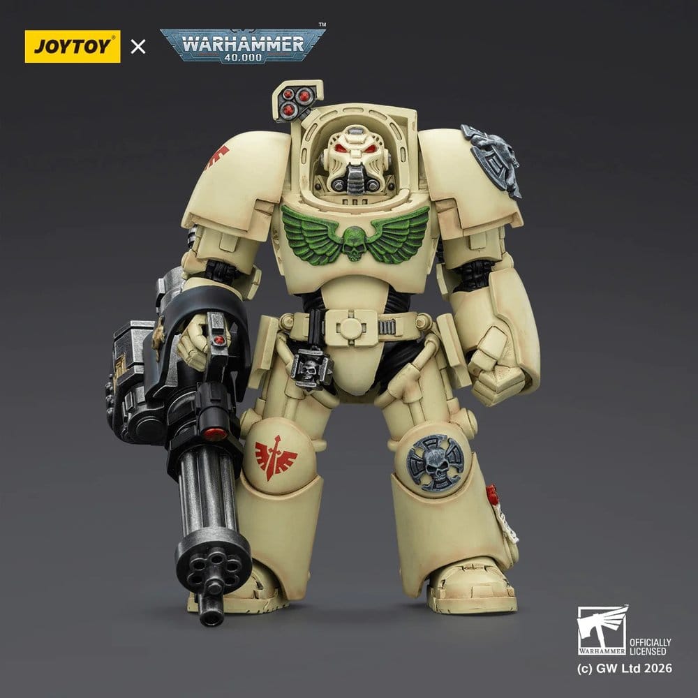 Warhammer 40,000 figurine Dark Angels Deathwing Terminator 3 with Power Fist and Assault Cannon 14 cm