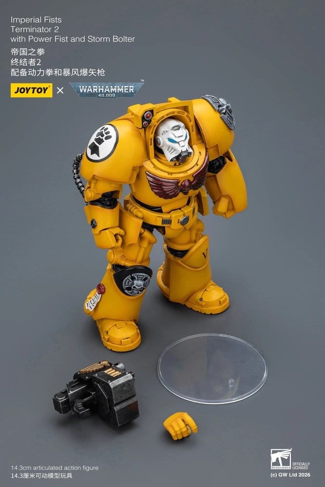 Warhammer 40,000 figurine Imperial Fists Terminator 2 with Power Fist and Storm Bolter 14 cm